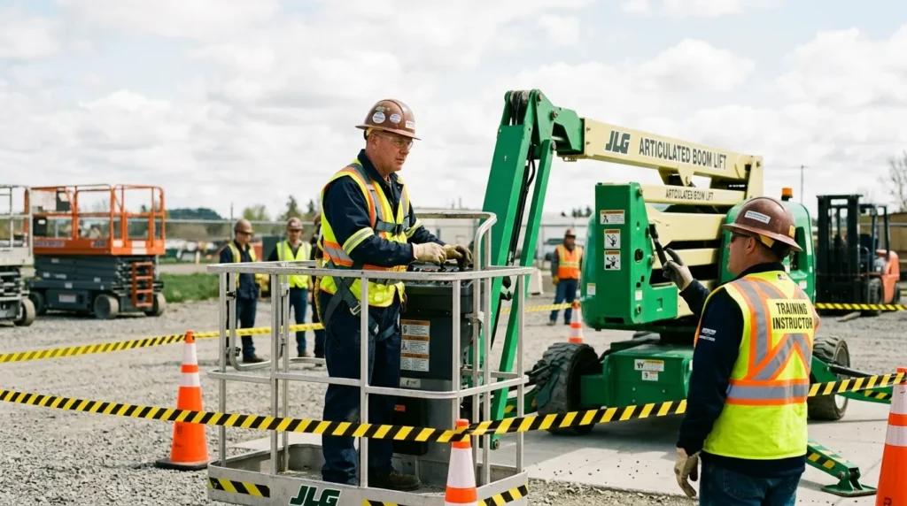 Formação plataforma elevatória articulada